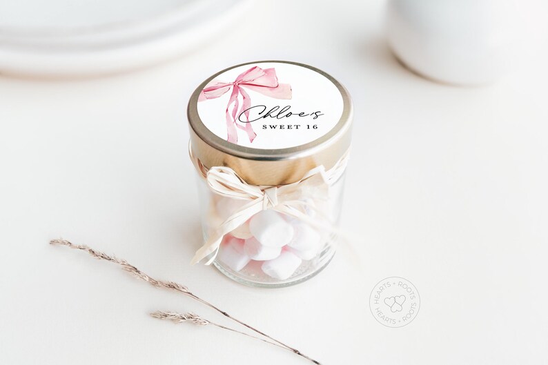 Sweet 16 Stickers, Bow Sticker, Sweet Sixteen Labels, Quinceanera