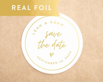 Save the Date Stickers, Wedding Stickers, Foil Stickers, Calligraphy Wedding Invitation Seals, Save the Date Labels, Envelope Seal, 132