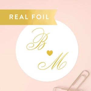 Initials Sticker, Gold Monogram Sticker, Wedding Stickers, Envelope Seals, Wedding Favor Stickers, Custom Invitation Label, Save the Date