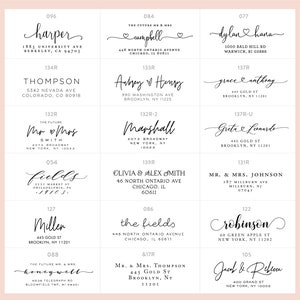 Etiquetas de dirección de devolución de caligrafía, pegatinas personalizadas de dirección de boda, etiquetas de dirección claras para guardar los sobres de fecha imagen 2