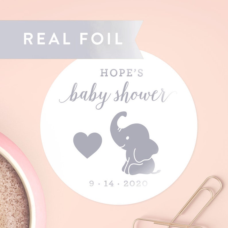 Baby Shower Sticker Baby Stickers Elephant Baby Shower Etsy