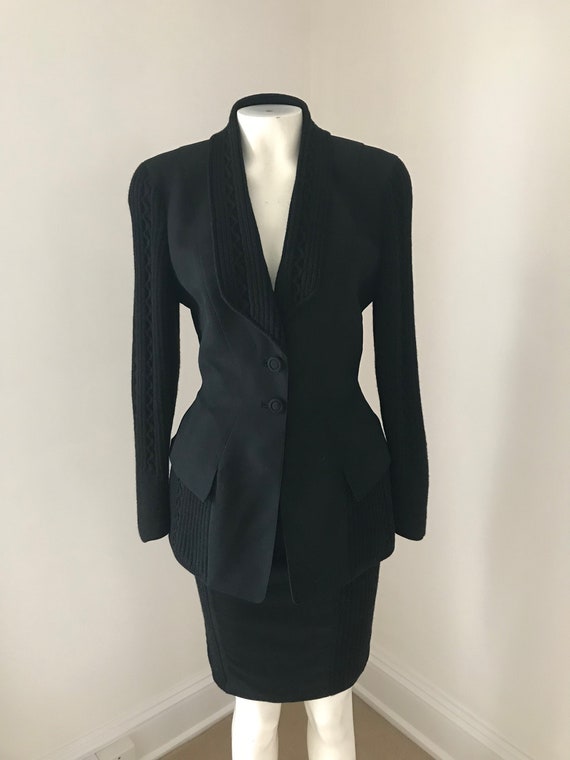 Sharp Thierry Mugler 1980s Black suit