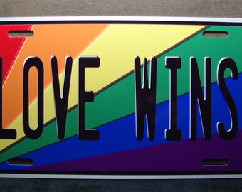 RAINBOW FLAG METAL NOVELTY LICENSE PLATE TAG FOR CARS LGBT movement