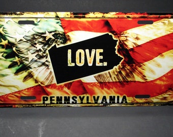 I Love Michigan Metal Novelty License Plate