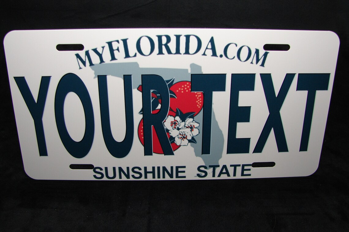 FLORIDA CUSTOM Metal License Plate Tag For Cars Florida State Etsy