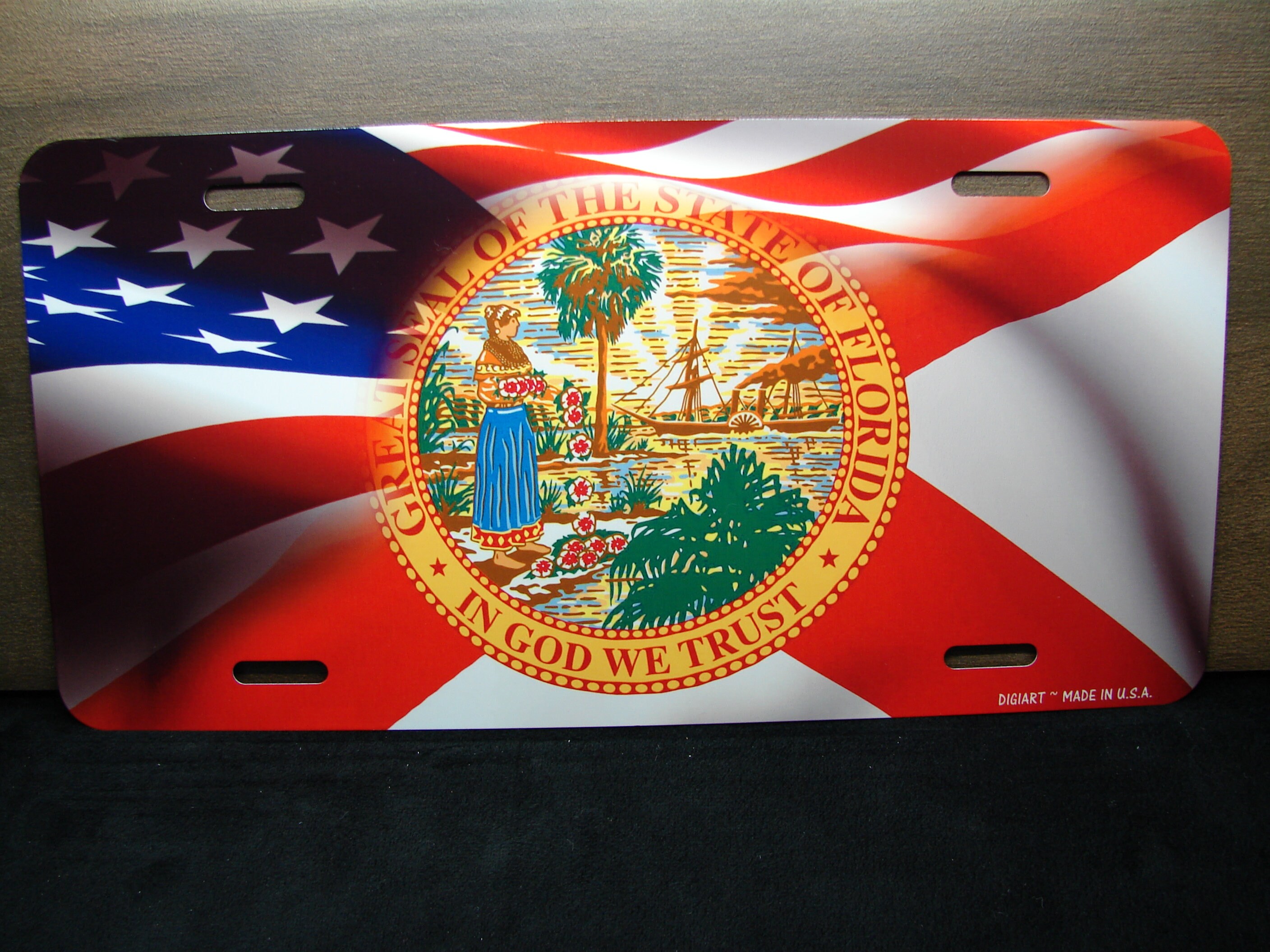 FLORIDA STATE FLAG American flag Metal Car License Plate | Etsy