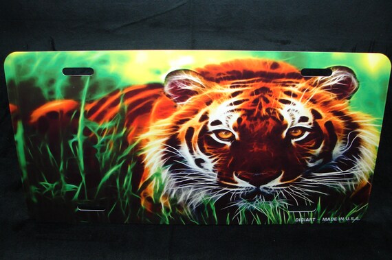 CHEETAH METAL NOVELTY LICENSE PLATE FOR CARS TIGER LION JAGUAR