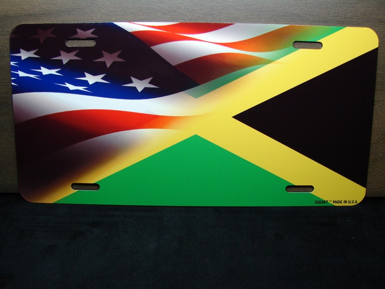 JAMAICAN AMERICAN FLAG Novelty License Plate Tag For Cars Etsy