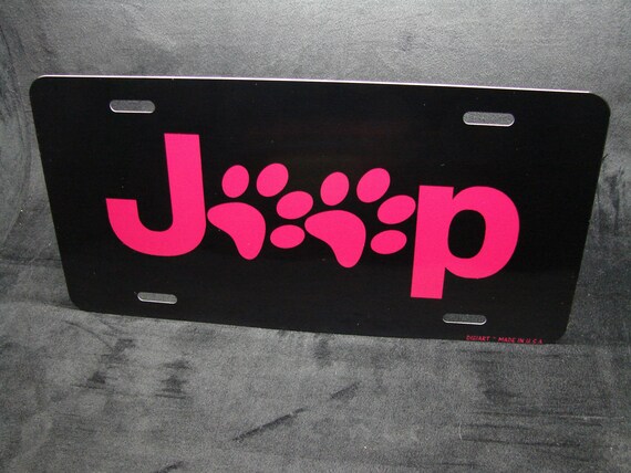 JEEP ANIMAL FRIEND METAL LICENSE PLATE TAG FOR CARS PAWS DOGS CATS ANIMAL LOVE