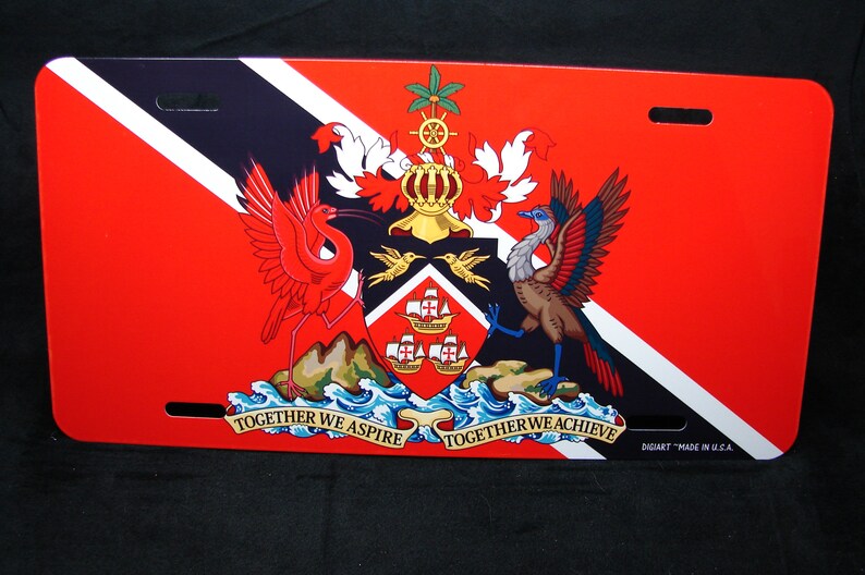 TRINIDAD TOBAGO Metal Novelty License Plate With Coat Of Etsy