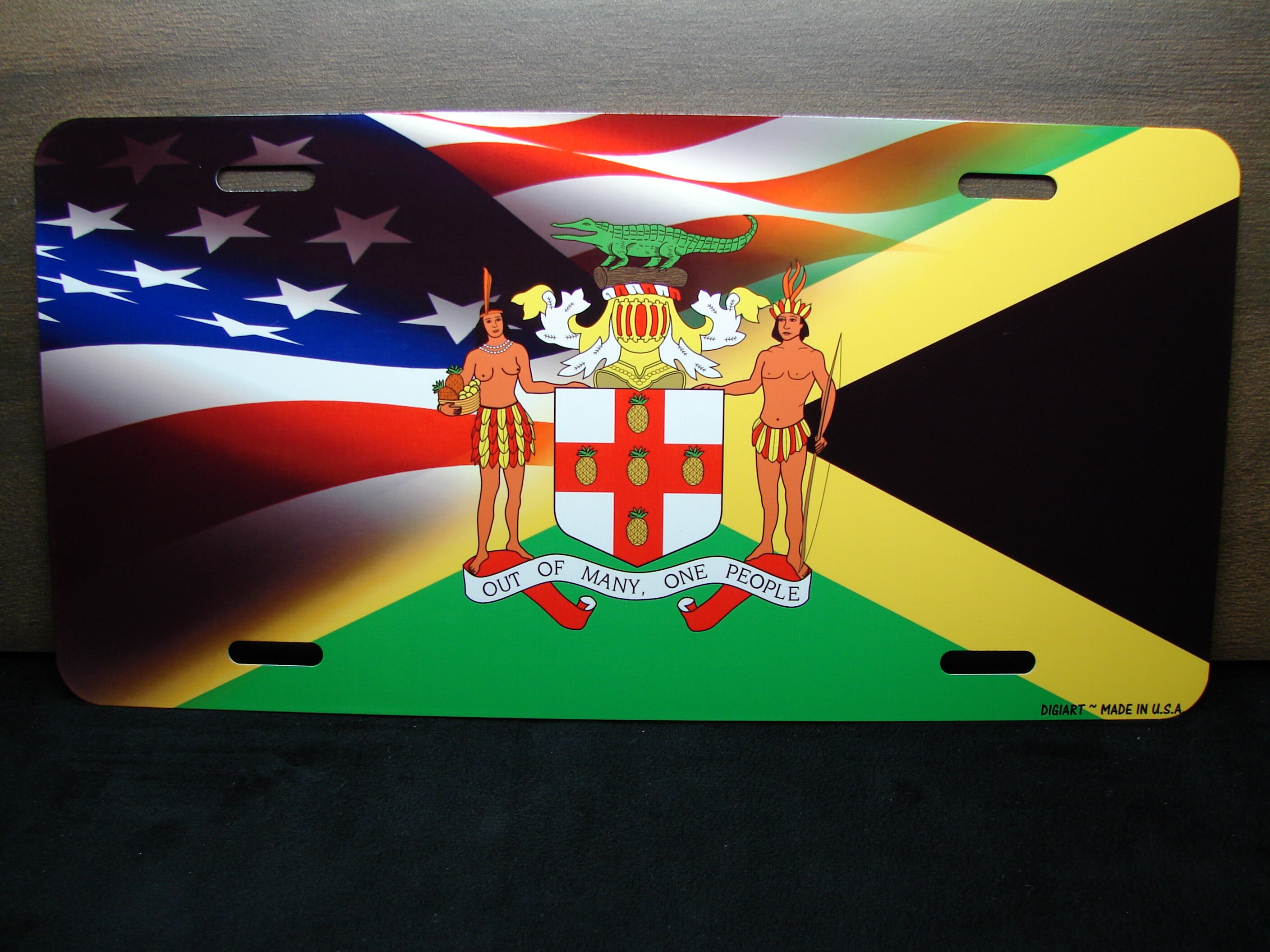 JAMAICAN AMERICAN FLAG Novelty etiqueta de matrícula para Etsy