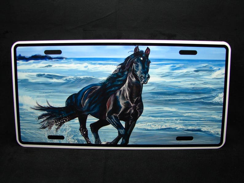 HORSE METAL Novelty License plate For cars Black Horse Etsy