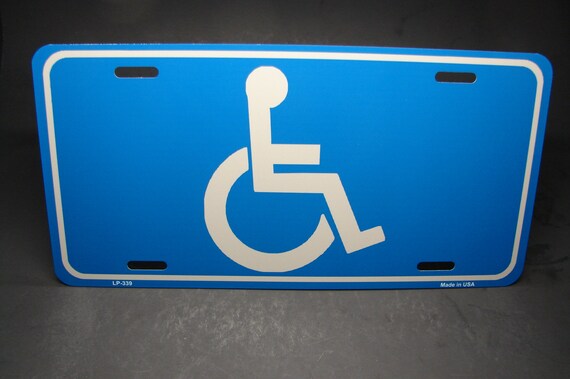 HANDICAP LOGO METAL ALUMINUM CAR LICENSE PLATE TAG HANDICAP SIGN