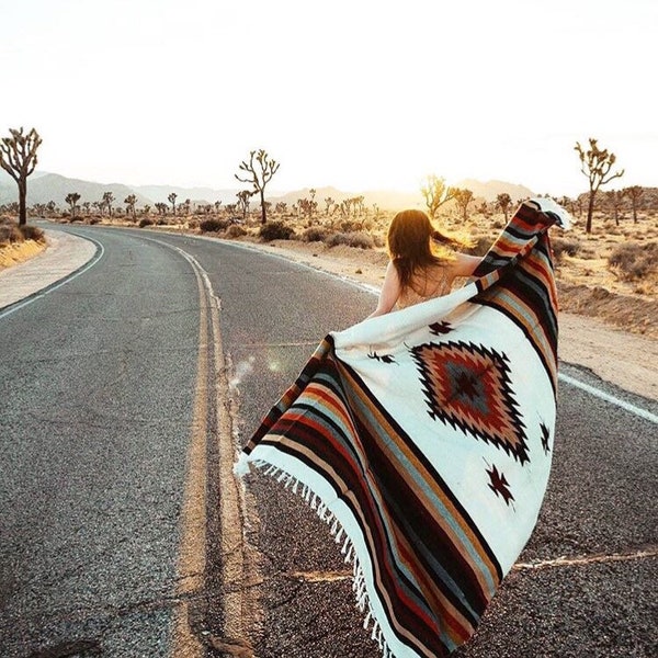 DESERT SUN BLANKET, Mexican Blanket, Southwestern Blanket, Boho Blanket, Yoga Blanket, Travel Blanket, Car Blanket, Customized Blanket