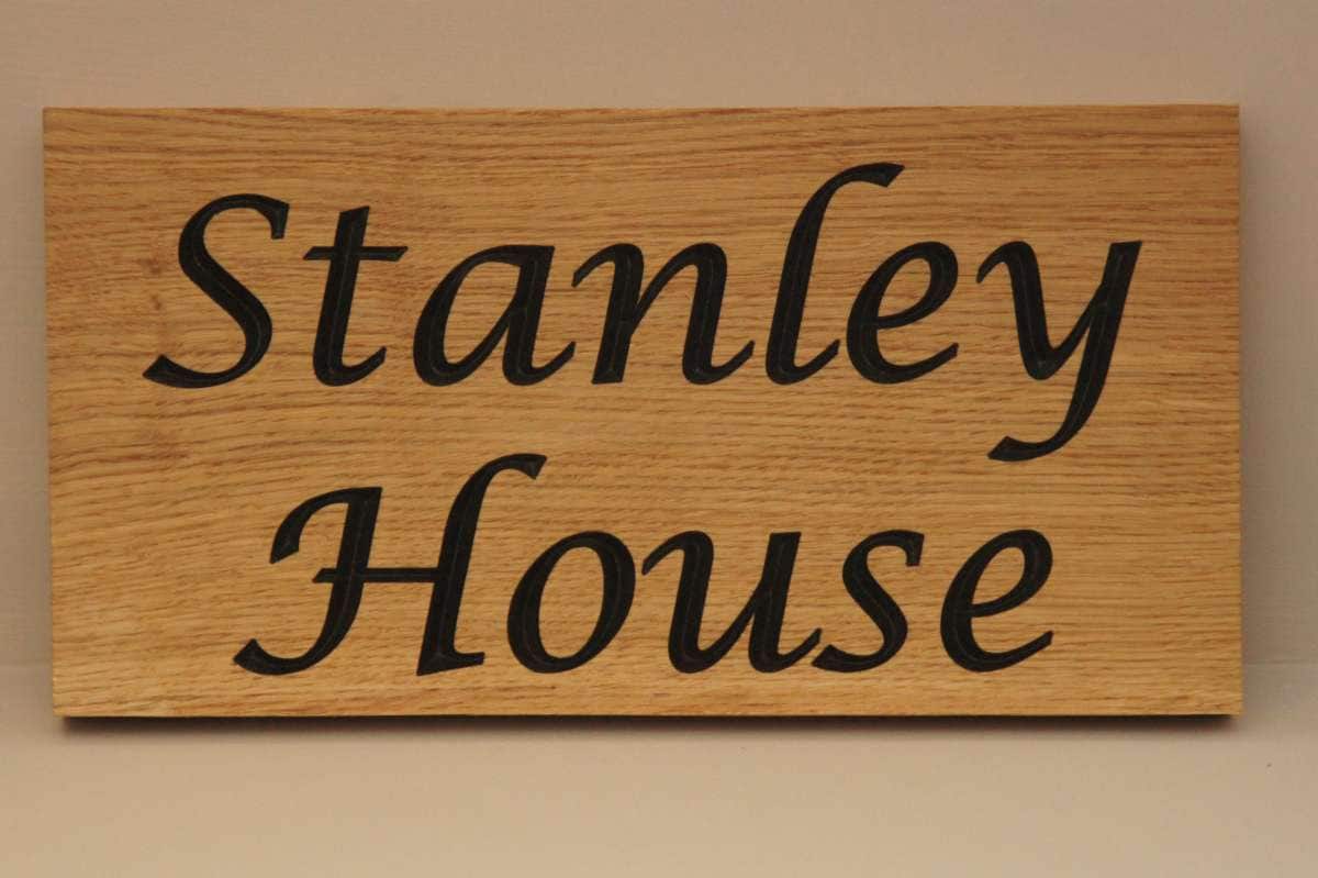Oak House Sign Carved Personalised Custom Engraved Wooden Etsy UK