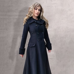 Princess Coat, Wool Cashmere Jacket, Victorian Coat, Edwardian Overcoat, Maxi Vintage Style Overcoat, Double-Breasted Coat, Winter Long Coat