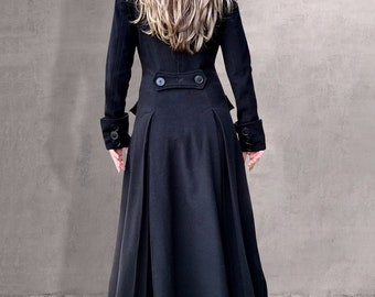 Exquisite Maxi Fit and Flare Overcoat, Full Length Coat