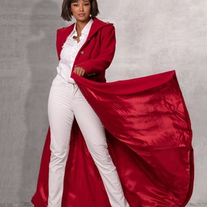 Floor Length Princess Cut Coat for Winter - Plus Size Wool Cashmere Overcoat, Custom A-Line Jacket Coat, Long Fit and Flare Dress Coat