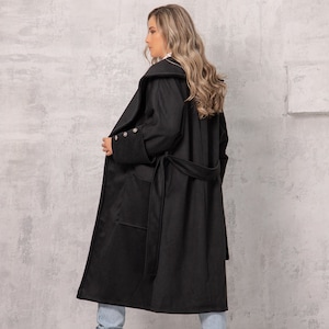 オーバーサイズコート、プラスサイズコート、ロングラインフォーマル冬コート、ゆったりトレンチコート、レディース服、ジャケットとコート、秋スタイル、カスタムメイド