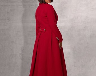 princess cut wool coat