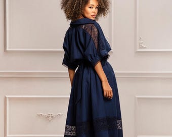 Wedding Guest Dress, Mother Of The Bride Dress, Womens Clothing, Linen Dress With Lace, Summer Style, Linen Clothing, Cocktail Dress