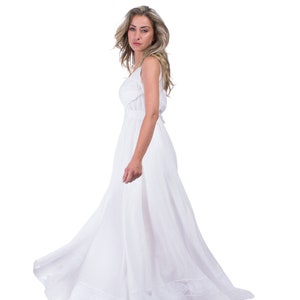 White Linen Dress, Beach Wedding Dress, Beachy Boho Dress, Womens Clothing, Chateaucore Dress, Linen Clothing, Linen Bridal Dress