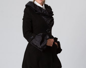 Women Fashion, Winter Coat, Women Coat, Plus Size Clothing, Gothic Coat, Wool Coat, Puff Sleeve Coat, Fleece Coat, Boho Coat, Victorian Coat
