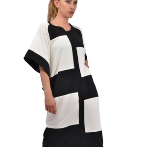 Black And White Dress, Maxi Dress, Stripes Kaftan Dress, Plus Size Clothing, Asymmetrical Dress, Wide Dress, Loose Dress, Caftan Dress