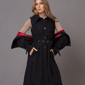 NEW Classy Trench Coat - 2 Piece Jacket, Long Buttoned Vest & Short Overcoat, Duster Coat Women, Streetwear Trench Coat,Maxi Autumn Overcoat