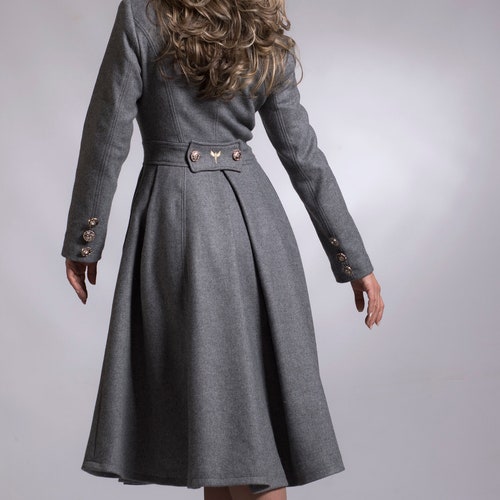 Cashmere Coat in Light Gray Princess Coat Wool Coat for - Etsy