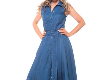 Blue Denim Dress / Long Dress / Floor Length Dress / Plus Size Maxi Dress / Flared Dress / Sleeveless Dress / Strap Dress / Tank Top Dress - Etsy Blue Denim Dress / Long Dress / Floor Length Dress / Plus Size Maxi Dress / Flared Dress / Sleeveless Dress / Strap Dress / Tank Top Dress - Etsy