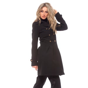 Black peacoat women's top plus size
