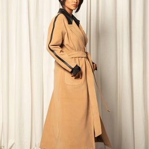 Wool Long Coat, Winter Wool Coat, Extravagant Coat, Custom Size Coat, Womens Clothing, Women Coat With Belt, Plus Size Clothing,Winter Coat
