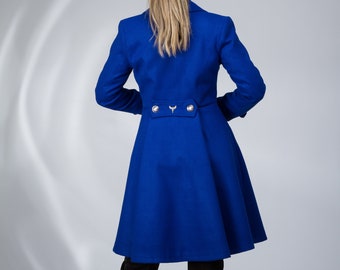 Minimalist Woman Coat, Midi Coat, Rockabilly Coat,Formal Coat,Swing Coat,Fit and Flare Coat,Winter Coat,Lined Coat,Classic Coat,Vintage coat