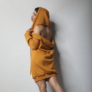 Hoodie dress yellow deals