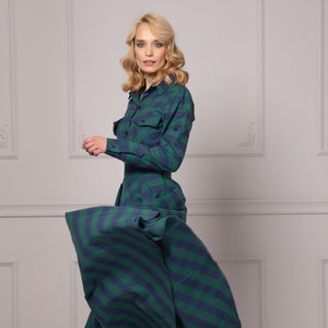 Green Tartan Dress Etsy