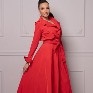 Plus Size Red Dress, Fall Style Dress, Red Formal Dress, Cocktail Dress, Womens Clothing, Red Shirt Dress, 1950s Dress, Wedding Guest Dress