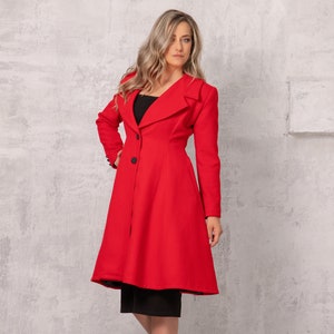 Womens red swing coat sale