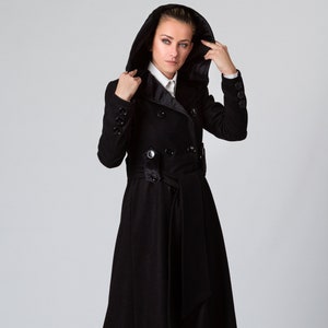 Hooded Wool Coat, Winter Coat For Women, Custom Made Coat, Victorian Coat, Plus Size Clothing, Jackets And Coats, Black Gothic Coat