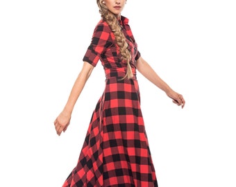 tartan maxi dress uk