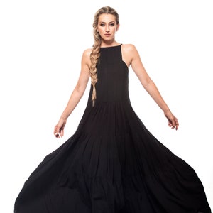 Black Maxi Dress, Summer Style Black Dress, Long Black Dress, Womens Clothing Dresses, Plus Size Clothing, Gothic Dress, Floor Length Dress