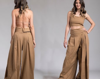 Wide Leg Pants, Loose Linen Pants, Fall Style, Womens Clothing, High Waisted Pants, Linen Clothing, Linen Baggy Pants, Yoga Pants