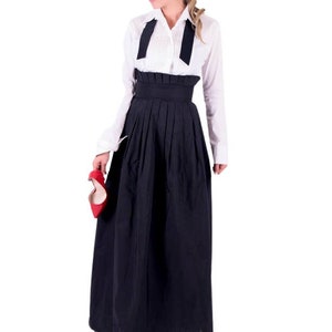 High Waisted Edwardian Taffeta Skirt, Plus Size Maxi Skirt, Long Black Ballgown Skirt, Formal Floor Length Skirt, Summer Cocktail Skirt