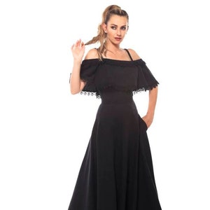 Formelles Leinenkleid, Boho Damenbekleidung, Gartenparty-Kleid, Hochzeitsgast-Kleid, Kleidung in Übergröße, Herbststil, Herbstmode