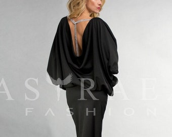 Black Tie Dress, Wedding Guest Dress, Cocktail Dress, Formal Women Clothes, Womens Clothing, Sculptural Dress, Floor Length Dress, Plus Size