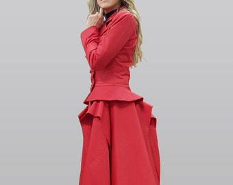 Red Trench Coat, Spring Style, Avant Garde Coat, Futuristic Clothing, Jackets And Coats, Womens Clothing, Extravagant Coat, Plus Size
