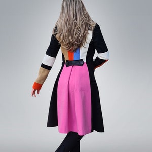 Colorful Coat, Pink And Black Coat, Winter Womens Coat, Patchwork Coat, Wool Cashmere Coat, Fall Style, Jackets And Coats, Womens Clothing