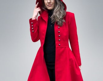 Wool Swing Coat Women, Plus Size Coat, Winter Short Coat, A Line