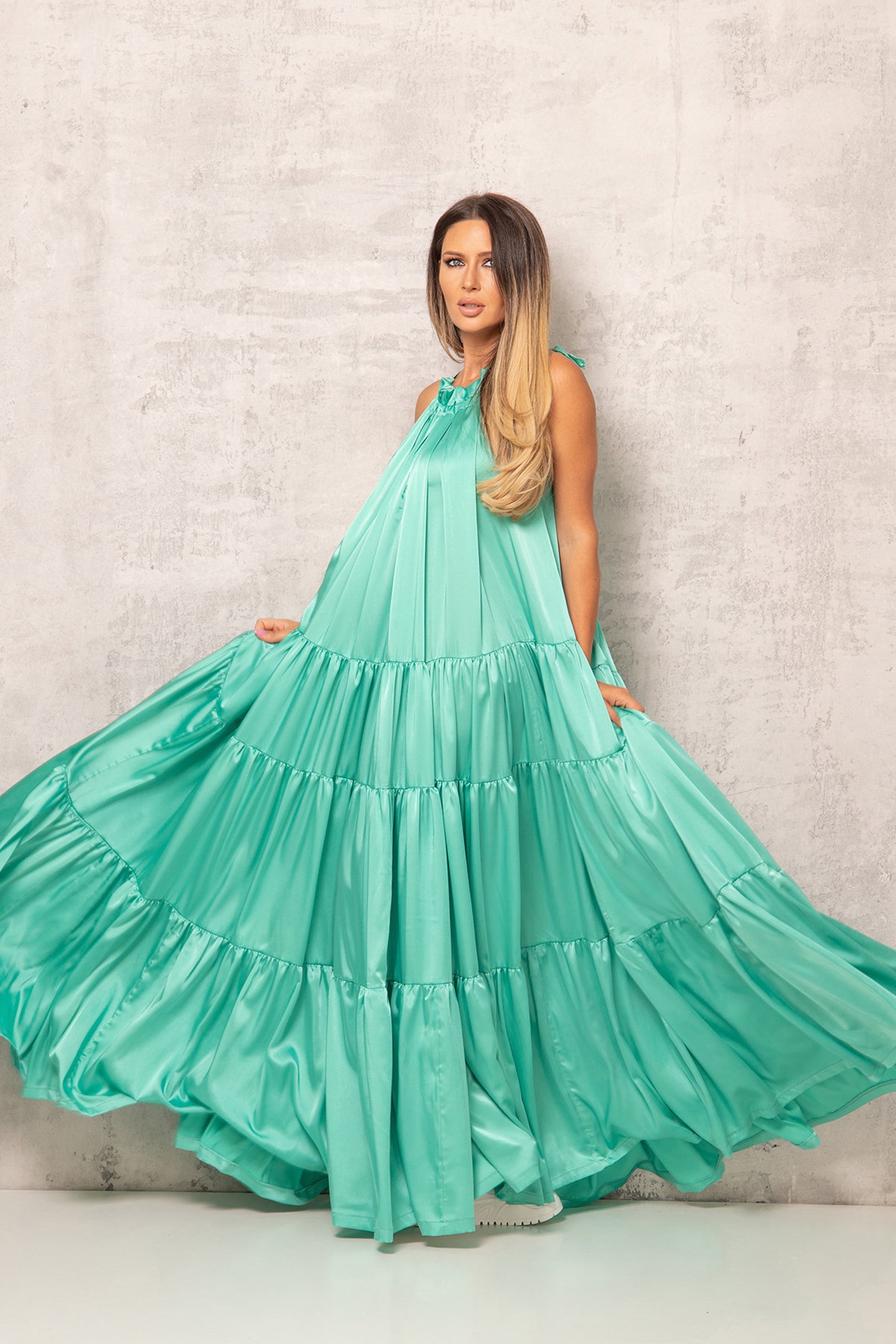 Light Emerald Green Dress Maxi Dress Women Plus Size Etsy