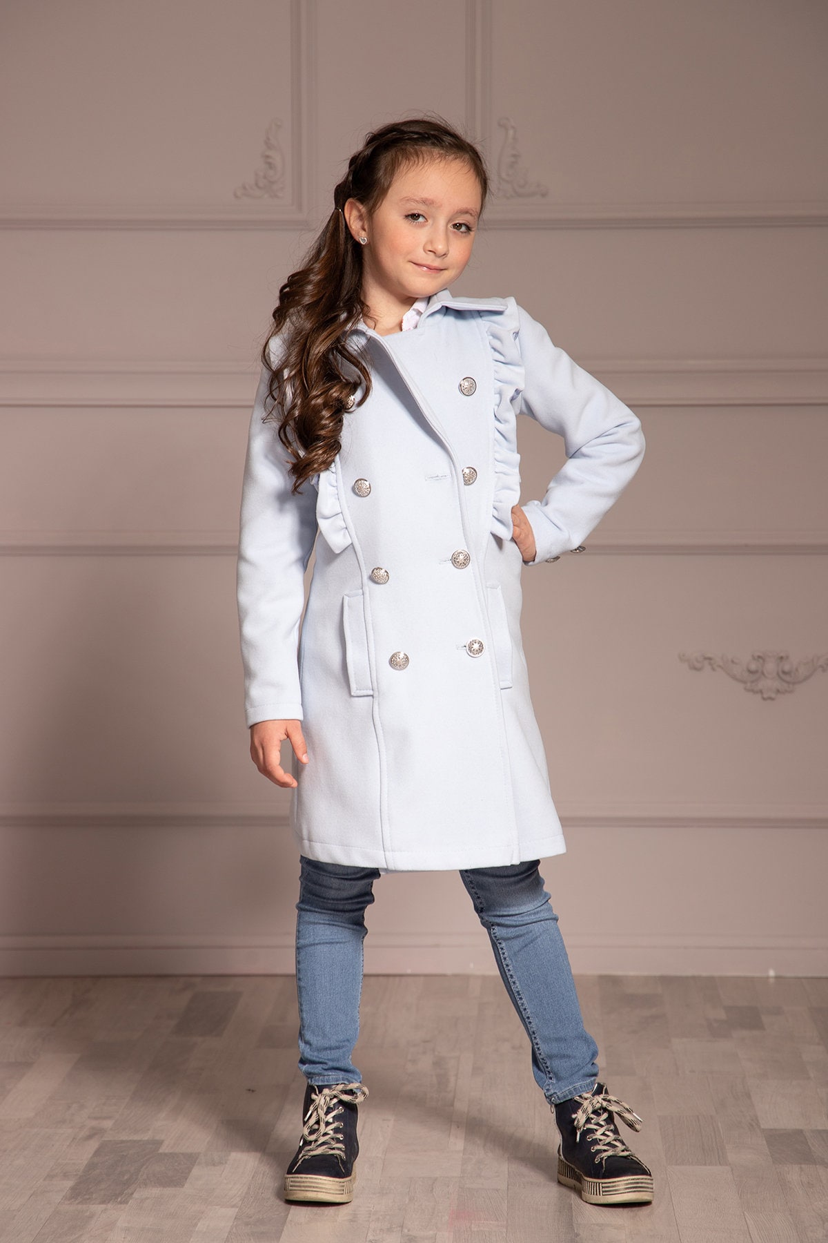 Cute Ruffles Coat for Kids Wool Girl Coat Double Breasted - Etsy